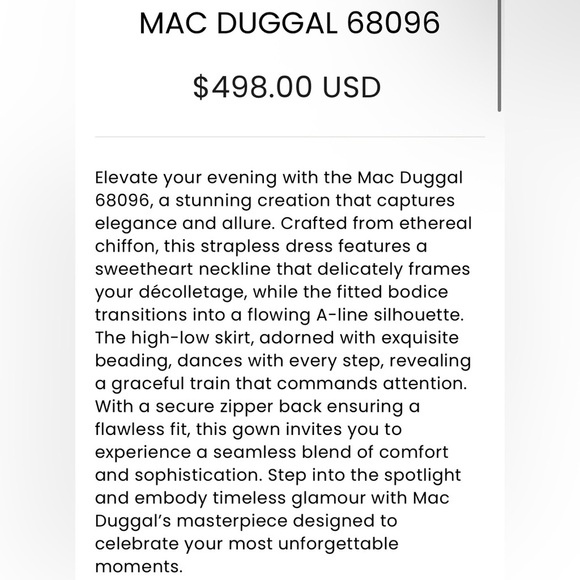 Mac Duggal 68096 Size 8 NWT - Picture 5 of 13